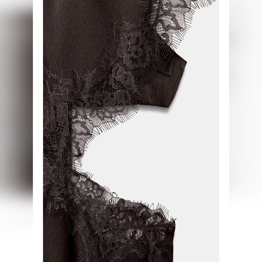 Zara ZW COLLECTION LACE CUT-OUT DRESS - Picture 10 of 10